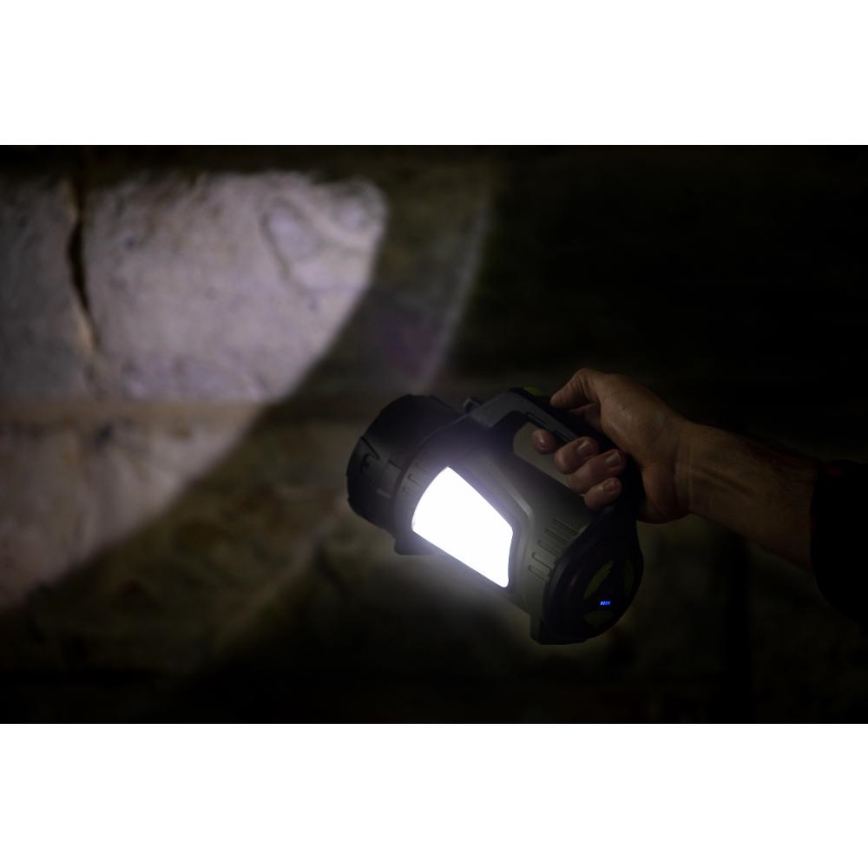 LED Ljusreglerad utomhus uppladdningsbar ficklampa med en strömbank LED/21W/4400mAh IP44