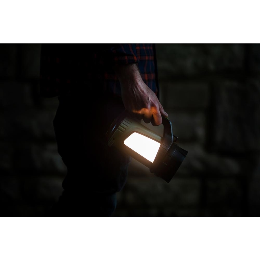 LED Ljusreglerad utomhus uppladdningsbar ficklampa med en strömbank LED/21W/4400mAh IP44