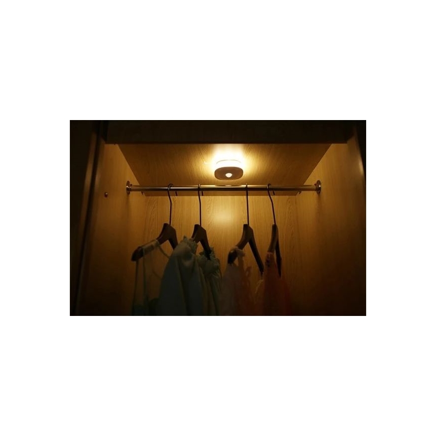 LED nattlampa med sensor LED/0,45W/3xAAA 3000K vit