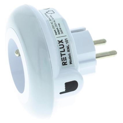 LED nattlampa  med skymningssensor  Data kontakt  zásuvkou LED/0,6W/230V