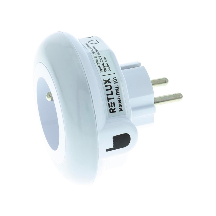 LED nattlampa  med skymningssensor  Data kontakt  zásuvkou LED/0,6W/230V