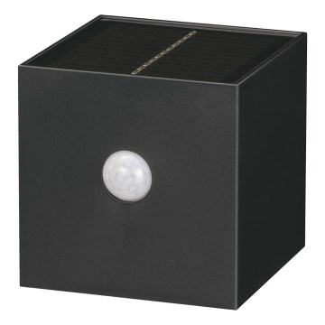 Retlux - LED solcellsvägglampa med sensor LED/1W/3,7V 1200 mAh IP44 svart