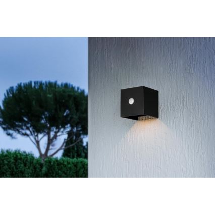 Retlux - LED solcellsvägglampa med sensor LED/1W/3,7V 1200 mAh IP44 svart