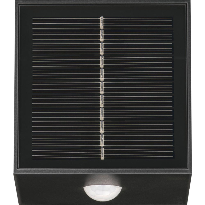 Retlux - LED solcellsvägglampa med sensor LED/1W/3,7V 1200 mAh IP44 svart