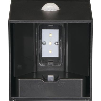 Retlux - LED solcellsvägglampa med sensor LED/1W/3,7V 1200 mAh IP44 svart