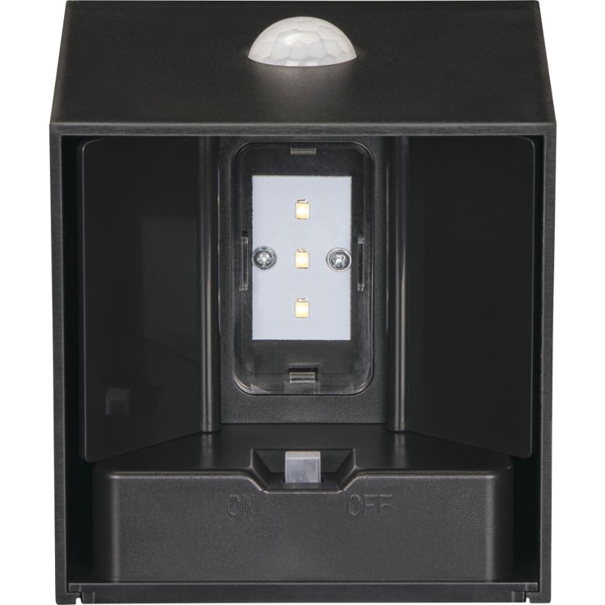 Retlux - LED solcellsvägglampa med sensor LED/1W/3,7V 1200 mAh IP44 svart