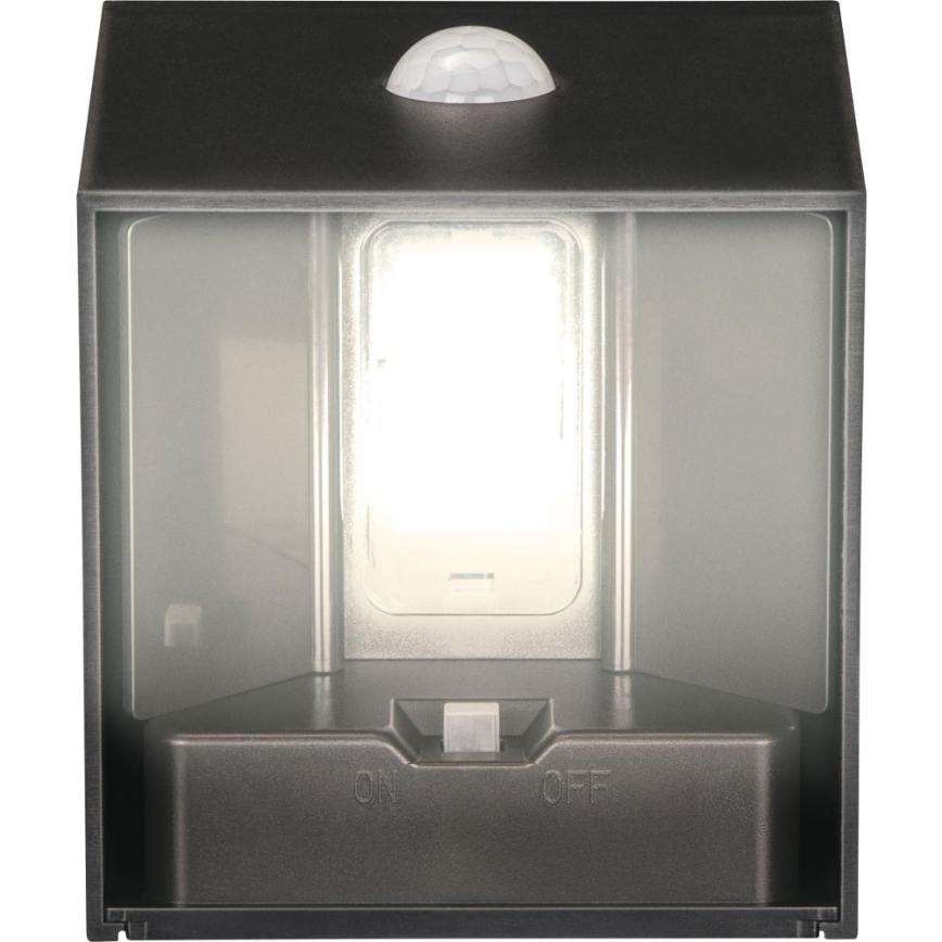 Retlux - LED solcellsvägglampa med sensor LED/1W/3,7V 1200 mAh IP44 svart