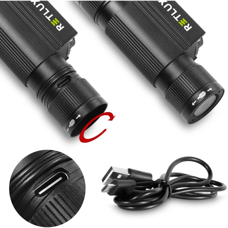 LED uppladdningsbar aluminiumstrålkastare LED/2600 mAh IP66