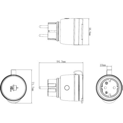 Smart utomhus uttag 3680W/230V/Typ F SCHUKO/16A Wi-Fi IP44