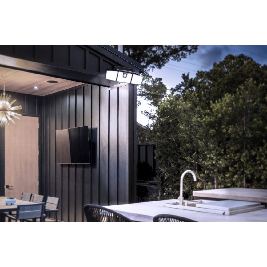 Retlux - Solcellsdriven LED-reflektor med inbyggd sensor LED/6,5W/3,7V 1200 mAh IP44
