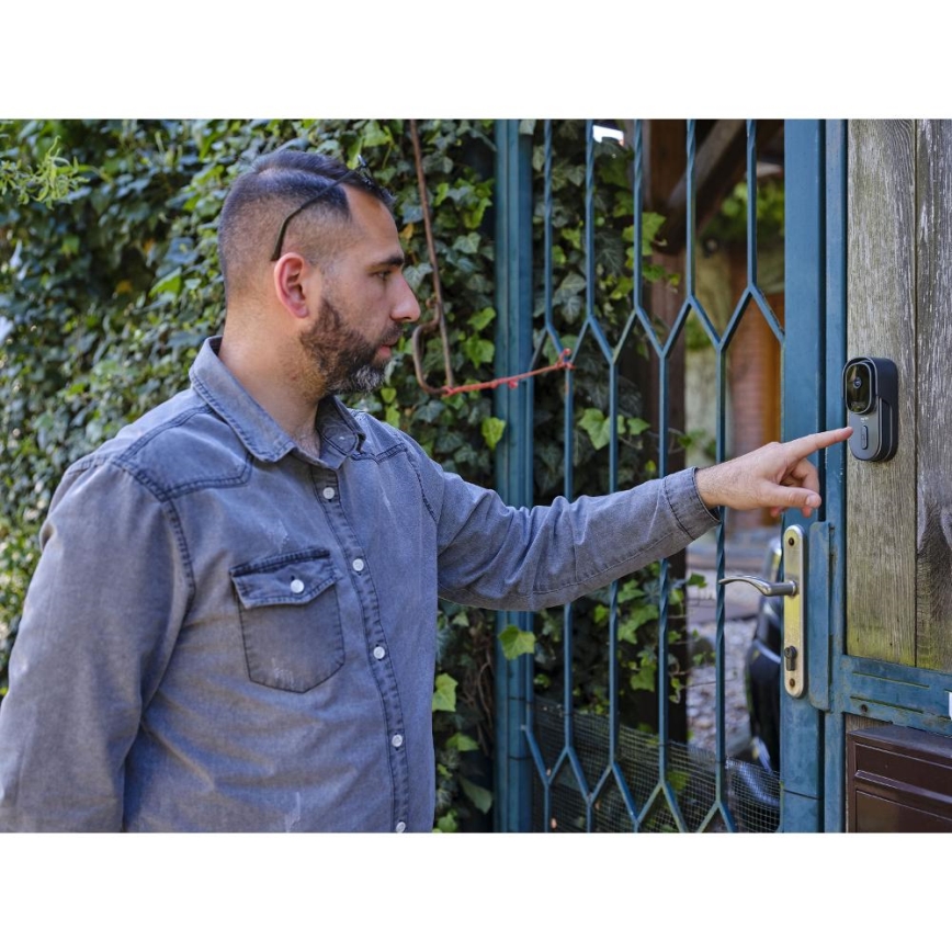 Video ringklocka med rörelsedetektor 5MPx 1440p 5200 mAh Wi-Fi IP65 antracit