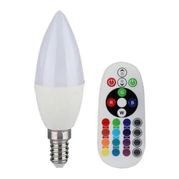 RGB Dimbar LED-lampa E14/3,5W/230V 6400K + Fjärrstyrd