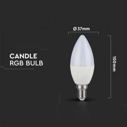 RGB Dimbar LED-lampa E14/3,5W/230V 6400K + Fjärrstyrd