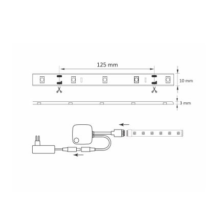 RGB Dimbar LED-lampaslinga Wi-Fi + musikfunktion LED/20W 5 m Tuya