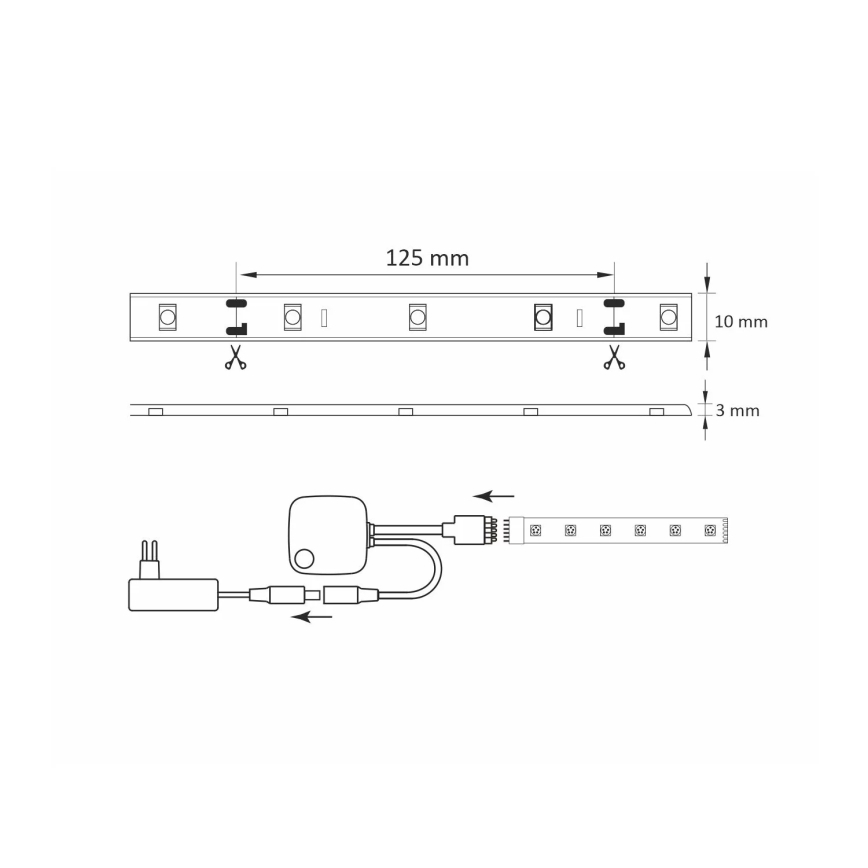 RGB Dimbar LED-lampaslinga Wi-Fi + musikfunktion LED/20W 5 m Tuya
