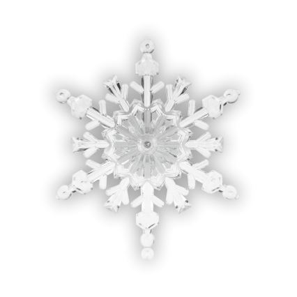 RGB-LED juldekoration i form av snöflinga med sugpropp, drivs av 3x LR44-batterier