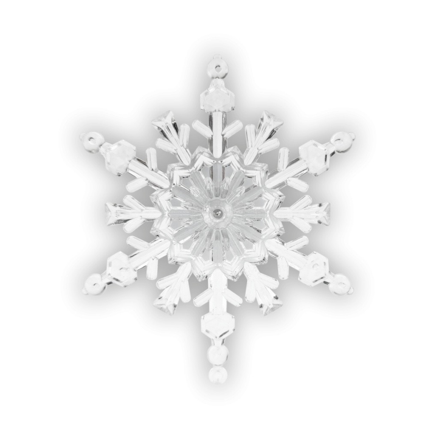 RGB-LED juldekoration i form av snöflinga med sugpropp, drivs av 3x LR44-batterier