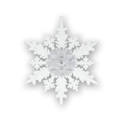 RGB-LED juldekoration i form av snöflinga med sugpropp, drivs av 3x LR44-batterier