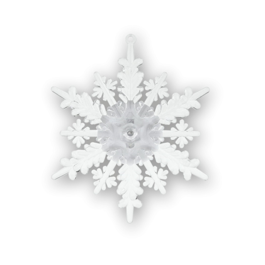 RGB-LED juldekoration i form av snöflinga med sugpropp, drivs av 3x LR44-batterier