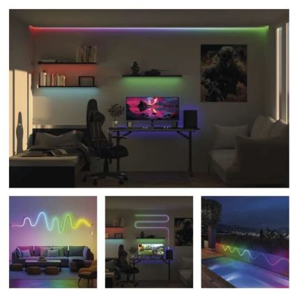 RGBIC LED ljusreglerad list GoSmart LED/24W/230V 3 m Wi-Fi Tuya