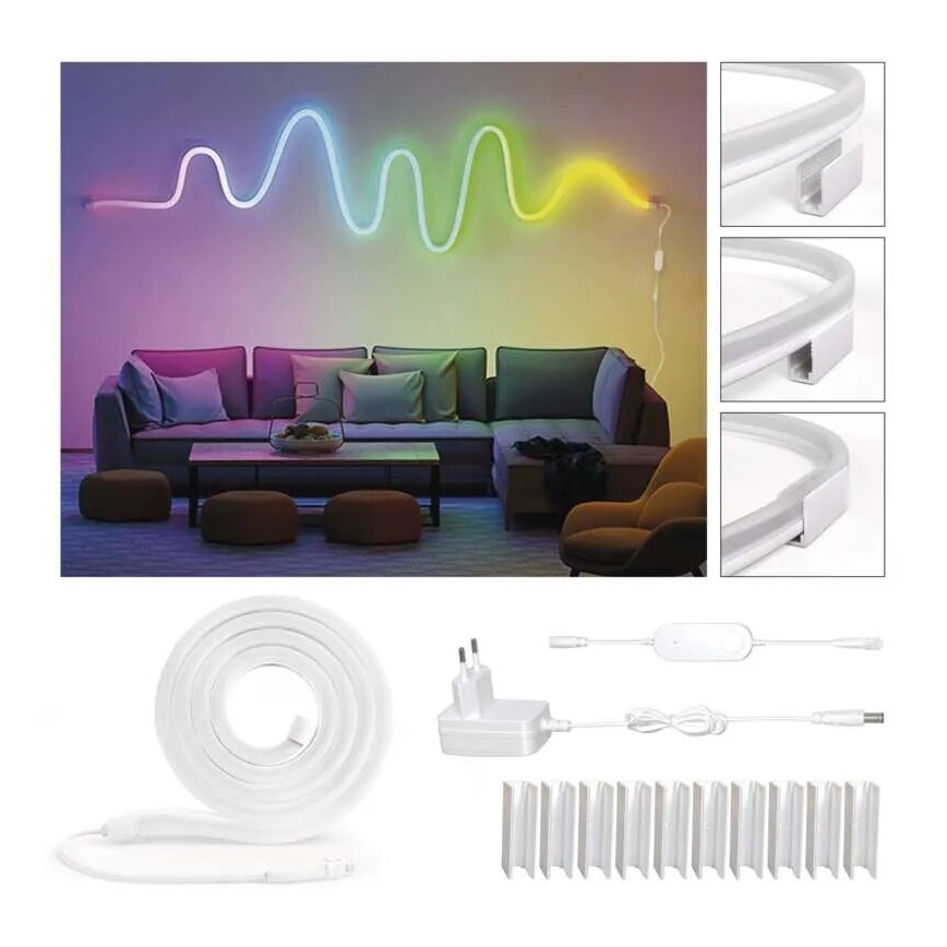 RGBIC LED ljusreglerad list GoSmart LED/24W/230V 3 m Wi-Fi Tuya