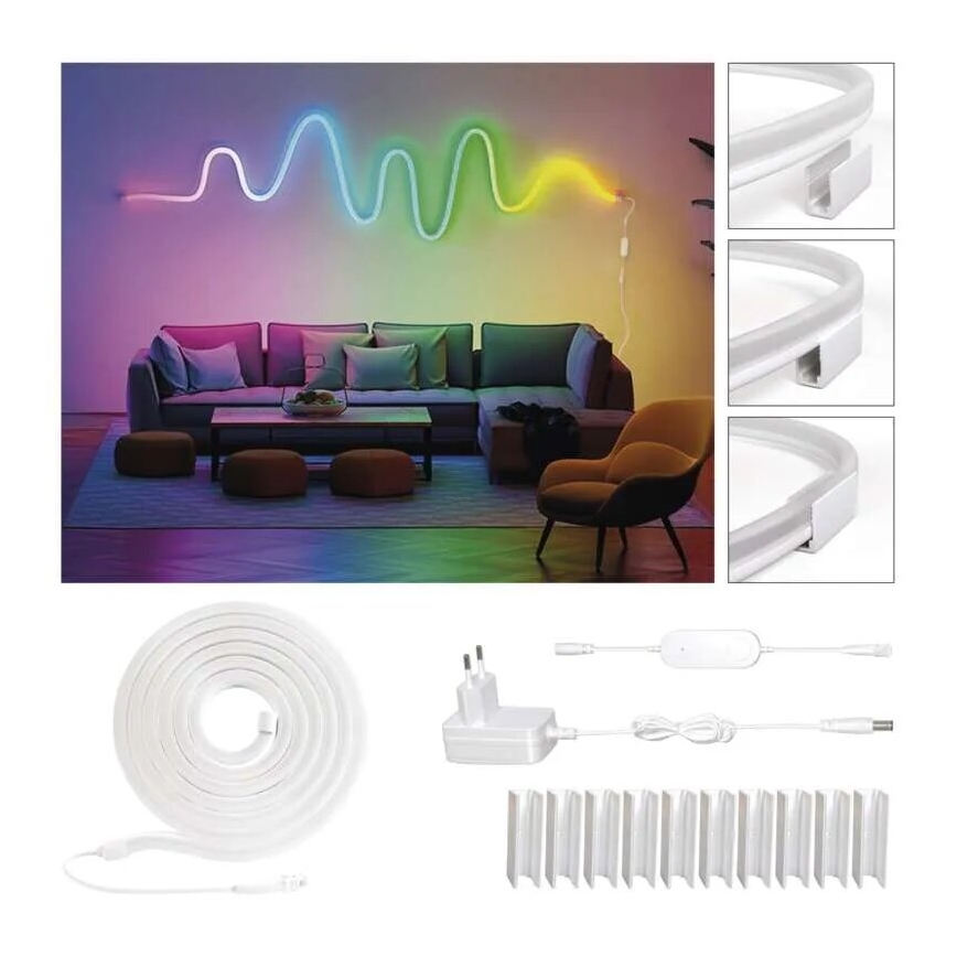 RGBIC LED ljusreglerad list GoSmart LED/33W/230V 5 m Wi-Fi Tuya