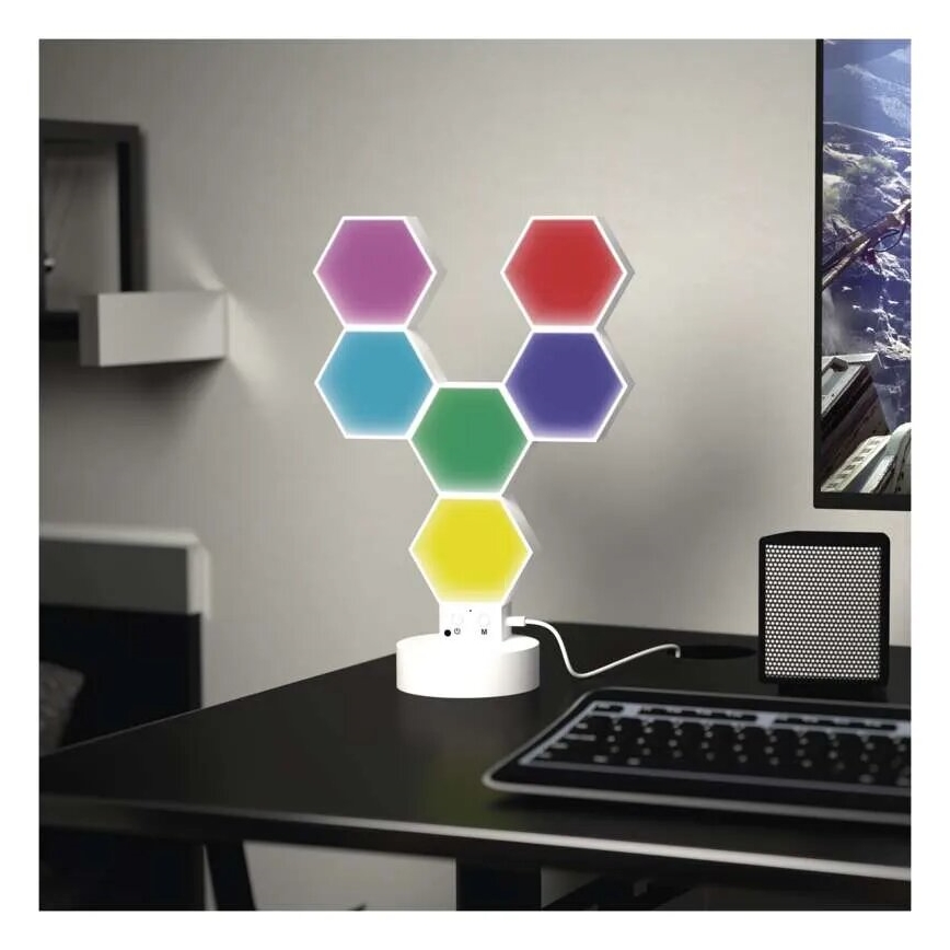 RGBIC Ljusreglerad bordslampa GoSmart LED/5,5W/230V Wi-Fi Tuya