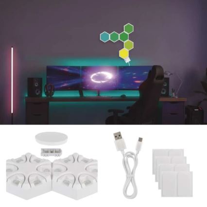 RGBIC Ljusreglerad bordslampa GoSmart LED/5,5W/230V Wi-Fi Tuya