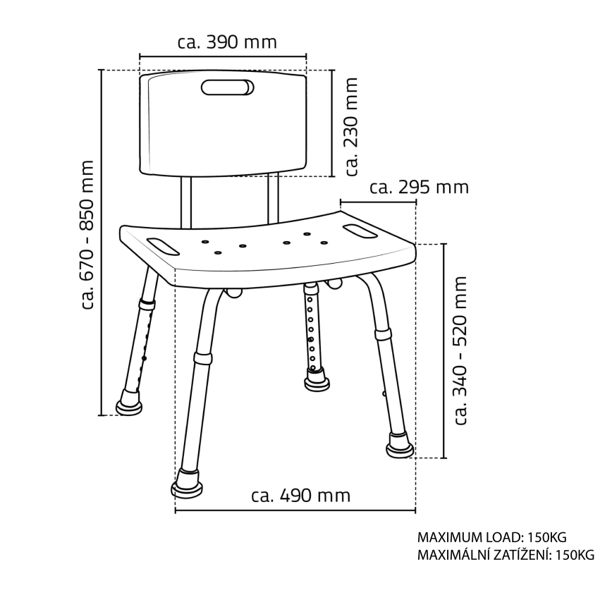 Ridder - Stol med ryggstöd 49x85 vit