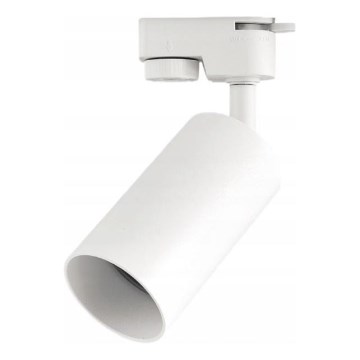Riktbar spotarmatur för 1‑fas skensystem, 1x GU10/10W/230V, vit