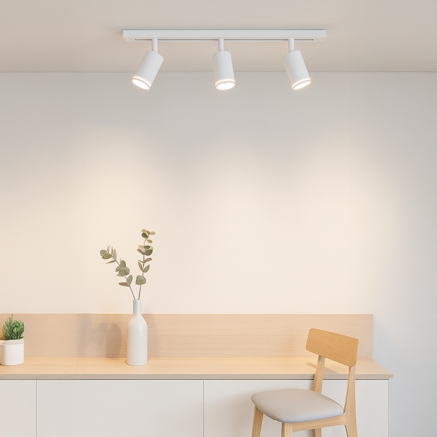 Riktbar spotlight för skensystemet PIPE 3xGU10/10W/230V, vit