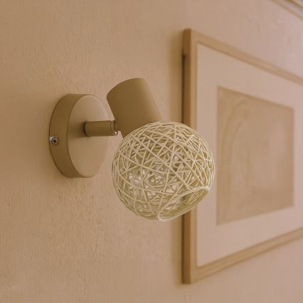 Riktbar väggspot DEX 1xE14/10W/230V beige/krämfärgad