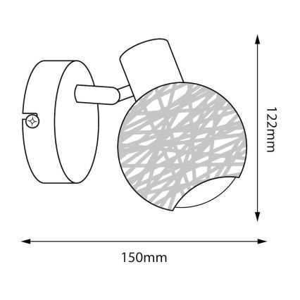 Riktbar väggspot DEX 1xE14/10W/230V beige/krämfärgad