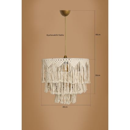 RIMINI Pendellampa 1xE27/40W/230V Creme