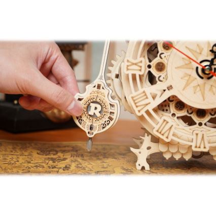 RoboTime - 3D Mekaniskt pussel i trä Uggleklocka
