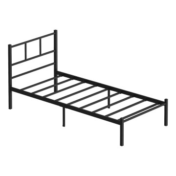 Robust enkelsäng i metall ROVAN 90 x 200 cm, svart – maxbelastning 120 kg