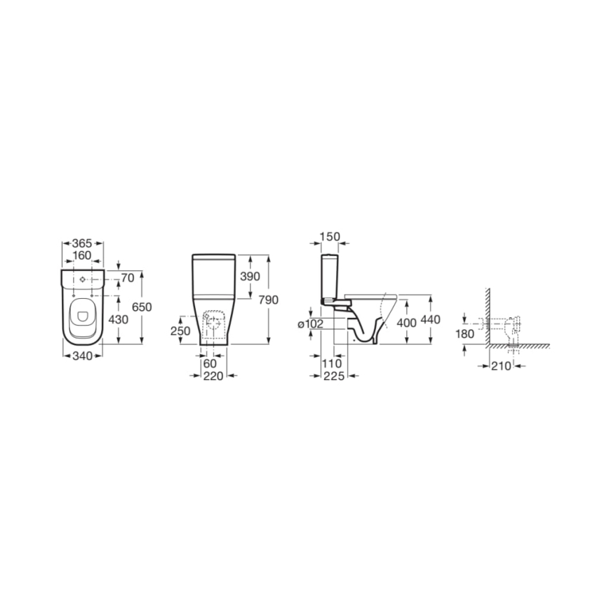 Roca A342477000 - Toalettstol GAP keramik/vit