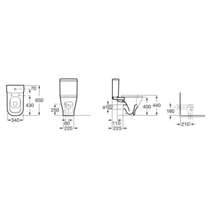 Roca A342477000 - WC-skål GAP keramik/vit