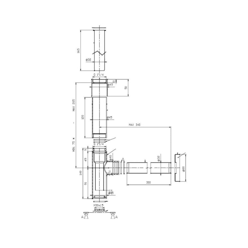 Roca A506403110 - Rund tvättställssifon ROCA i blank krom
