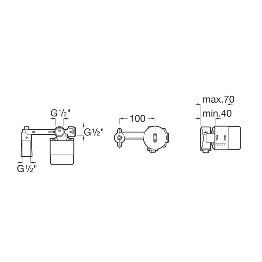 Roca A525220603 - Monteringskropp för inbyggda blandare