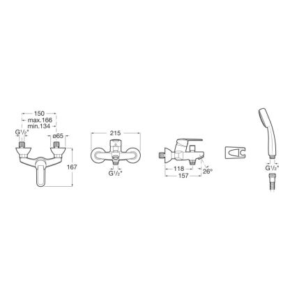 Roca A5A0125C02 - Badkarsset med kran VICTORIA skinande krom