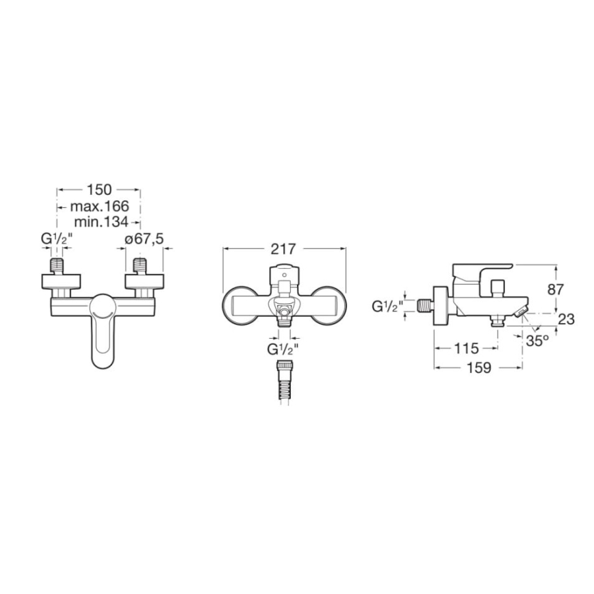 Roca A5A0209C00 - Kran till badkar L20 skinande krom