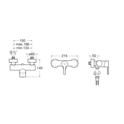 Roca A5A2196C00 - Duschblandare NAIA, polerad krom