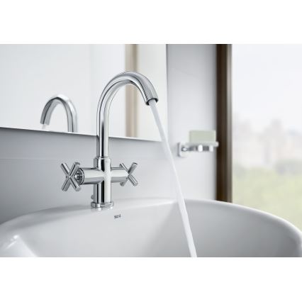 Roca A5A3043C00 - Kran till handfat + avlopp med bräddavlopp LOFT 27 cm skinande krom
