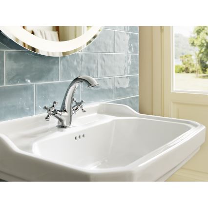 Roca A5A3A4BC00 - Kran till handfat + avlopp med bräddavlopp CARMEN 17,8 cm skinande krom