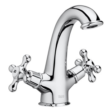 Roca A5A3A4BC00 - Kran till handfat + avlopp med bräddavlopp CARMEN 17,8 cm skinande krom