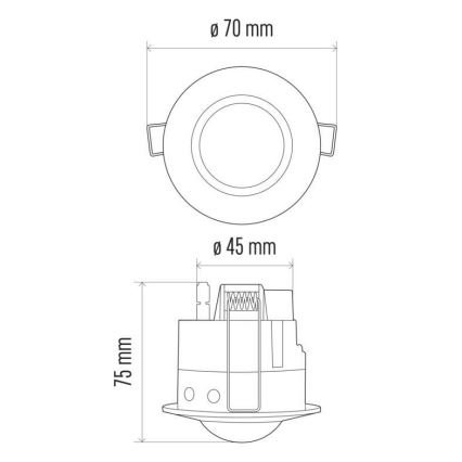 rörelsesensor Infälld PIR B 360° 1200W/230V vit
