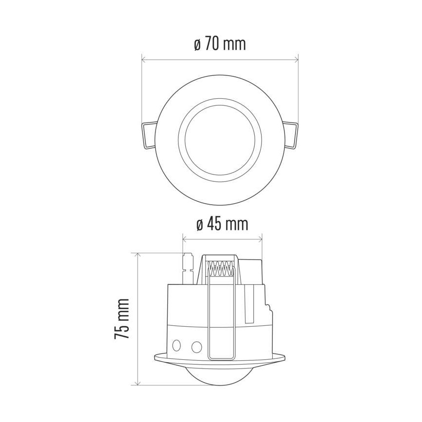 rörelsesensor Infälld PIR B 360° 1200W/230V vit
