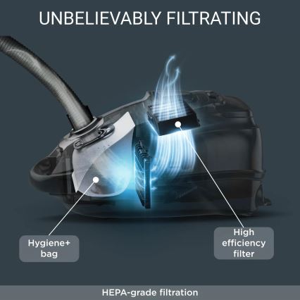Rowenta - Dammsugare med påse SILENCE FORCE ALLERGY+ 4,5l 400W/230V svart/vit