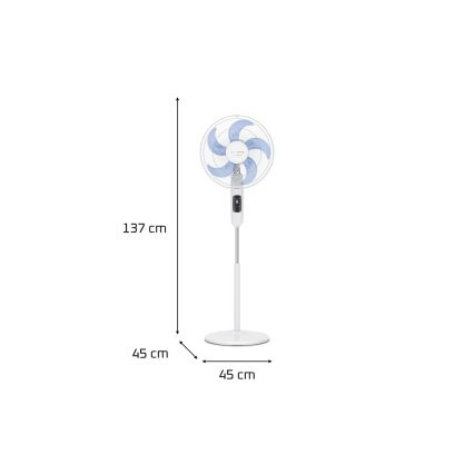 Rowenta - Golvfläkt TURBO SILENCE 55W/230V 147 cm vit + fjärrkontroll